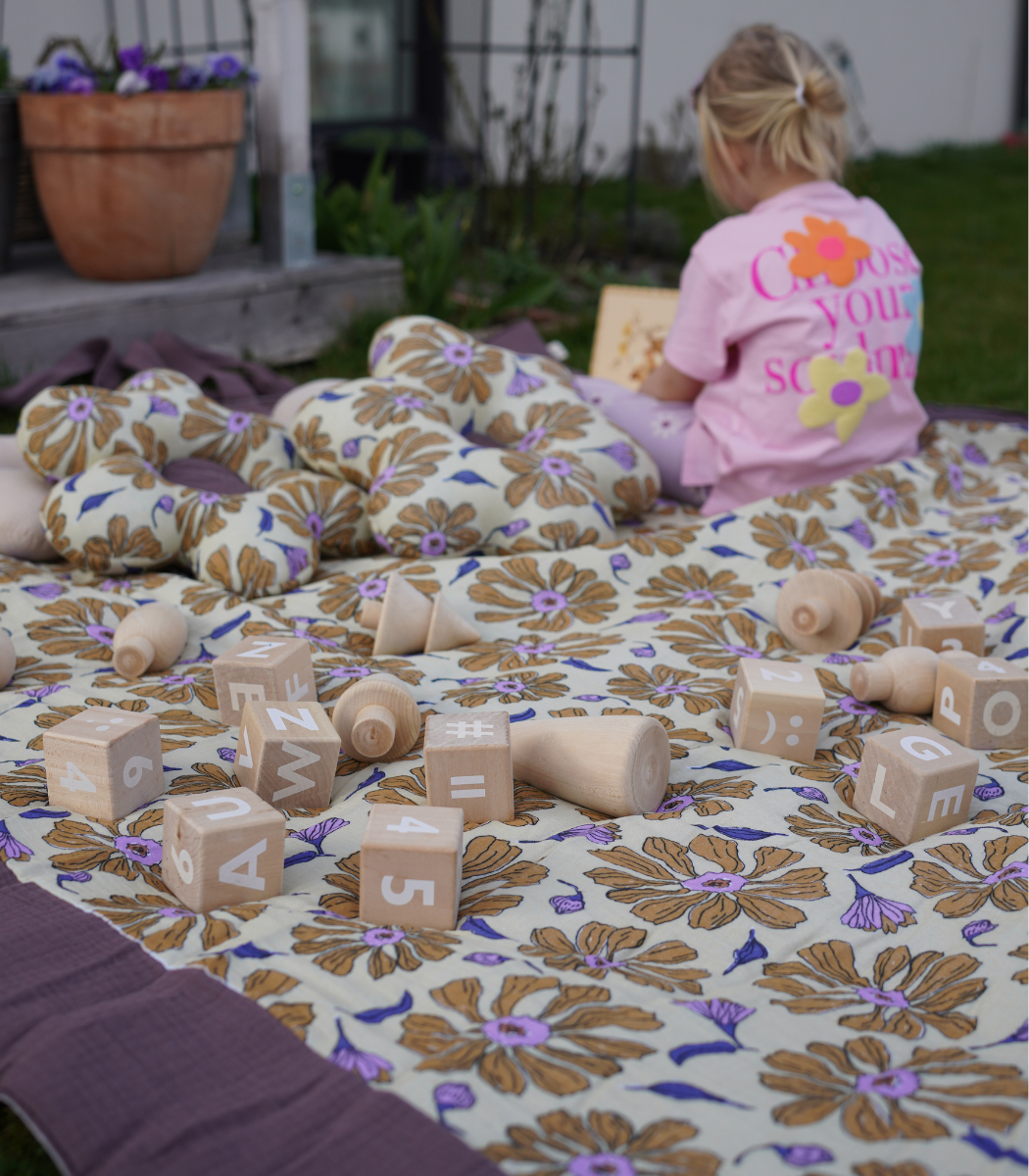 Pikniko kilimėlis iš muslino "Flower Power" XXL