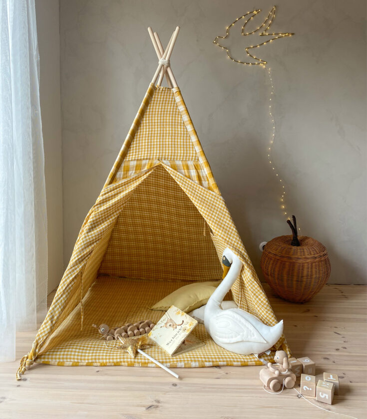 Vaikiška tipi palapinė su dvipusiu muslino kilimėliu "Orcha" - Image 2