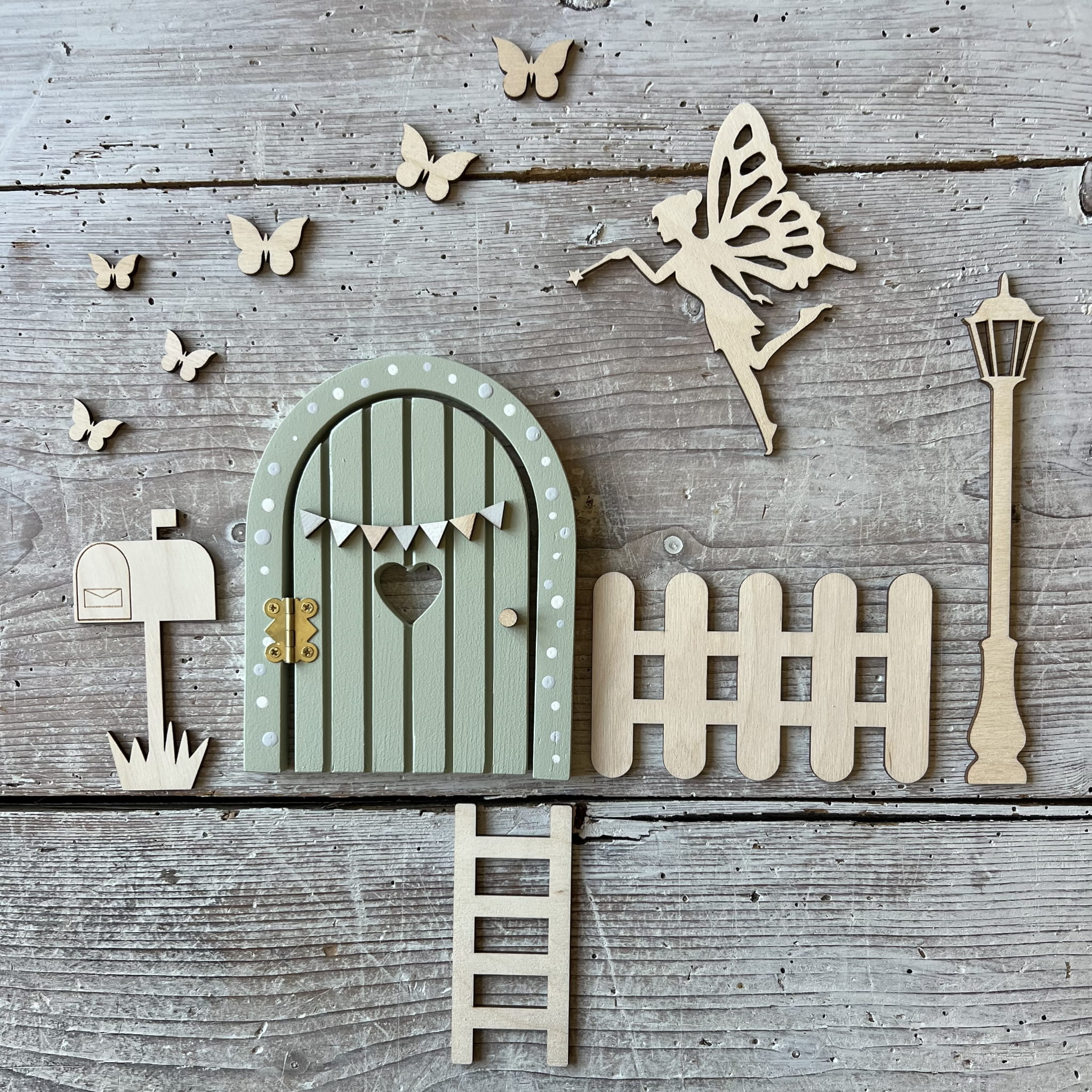 Medinis sienos dekoracijų rinkinys „Dantų fėjos durys“ - įvairių spalvų - Image 14