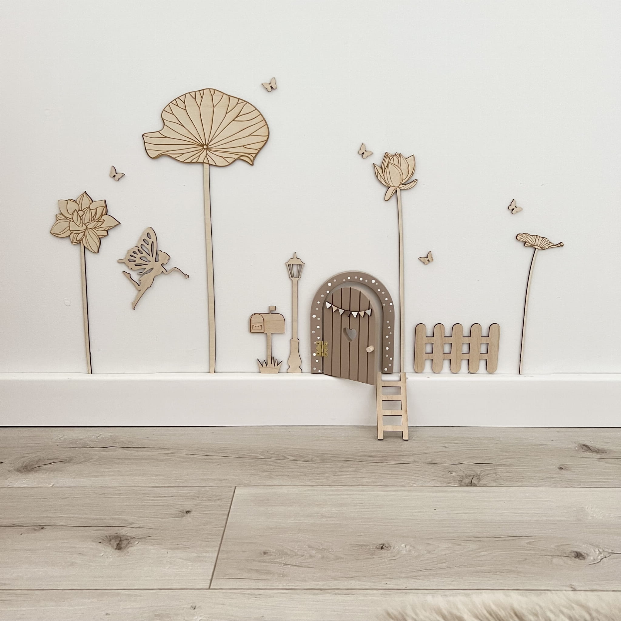 Medinis sienos dekoracijų rinkinys „Dantų fėjos durys“ - įvairių spalvų - Image 11