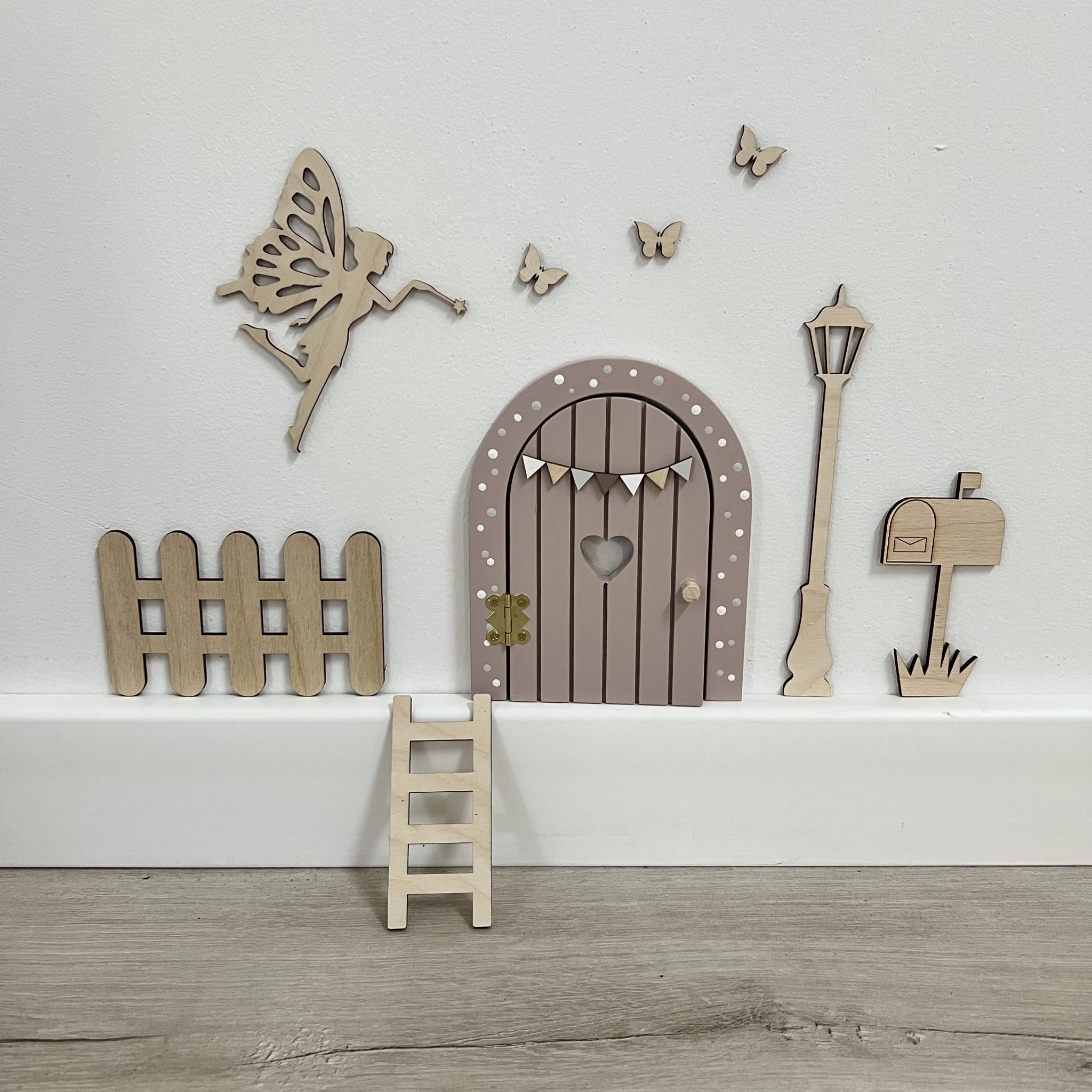Medinis sienos dekoracijų rinkinys „Dantų fėjos durys“ - įvairių spalvų - Image 6