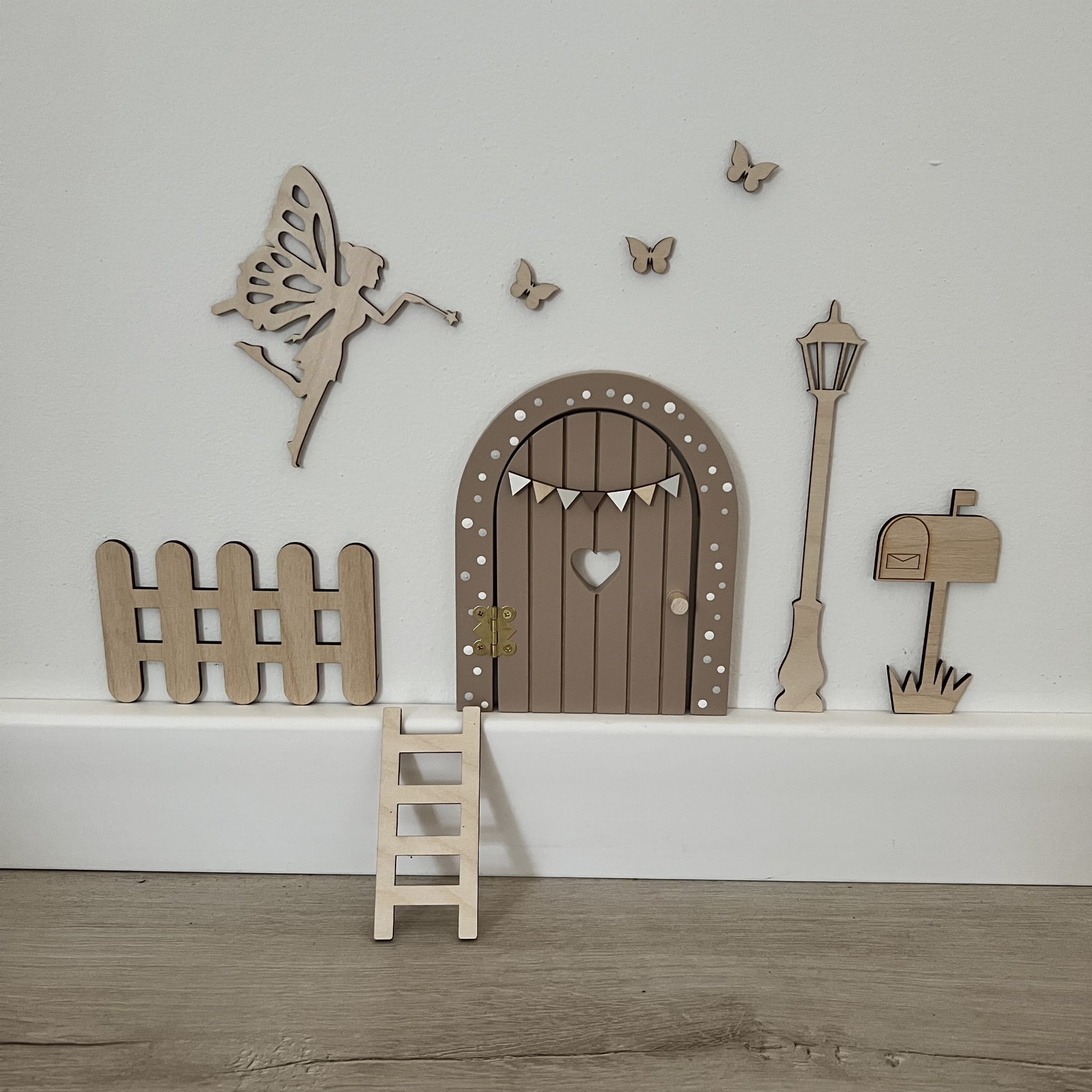 Medinis sienos dekoracijų rinkinys „Dantų fėjos durys“ - įvairių spalvų - Image 8