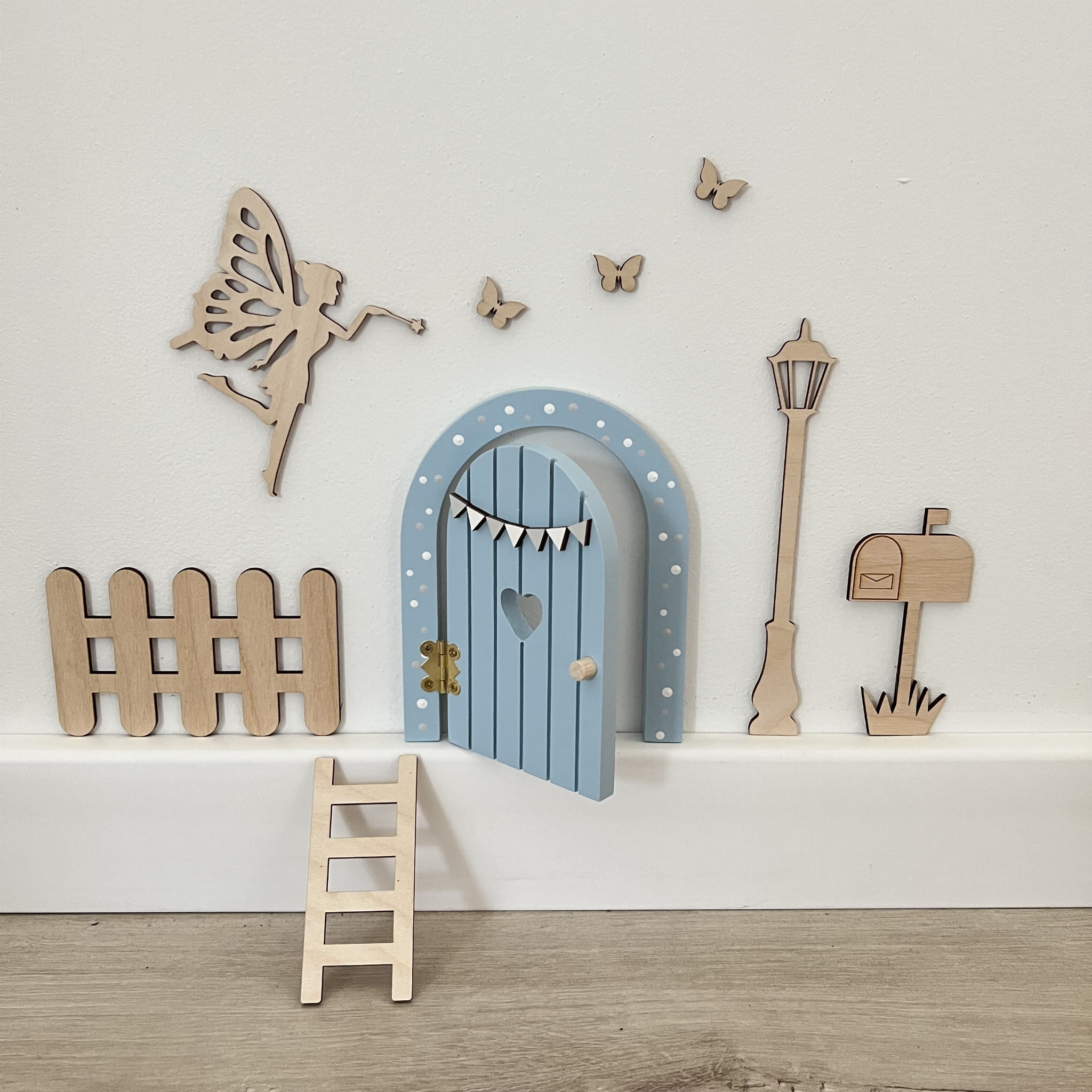 Medinis sienos dekoracijų rinkinys „Dantų fėjos durys“ - įvairių spalvų - Image 3
