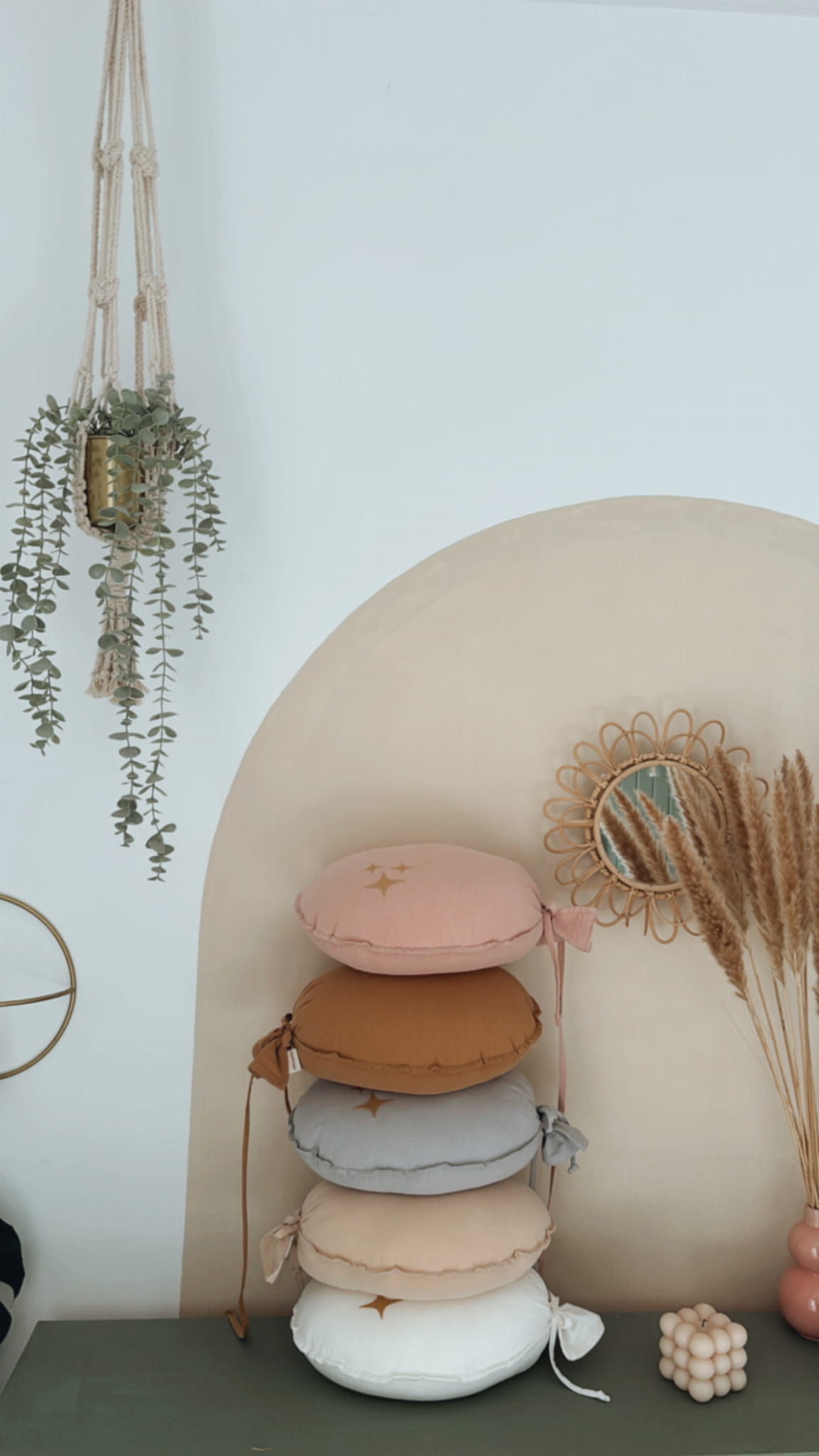 Dekoratyvinis skalbtos medvilnės balionas "Žvaigždės" – pilka - Image 3