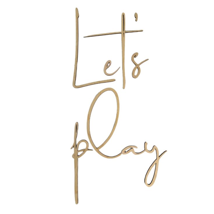 Medinis sienos užrašas „Let's Play“ - Image 11