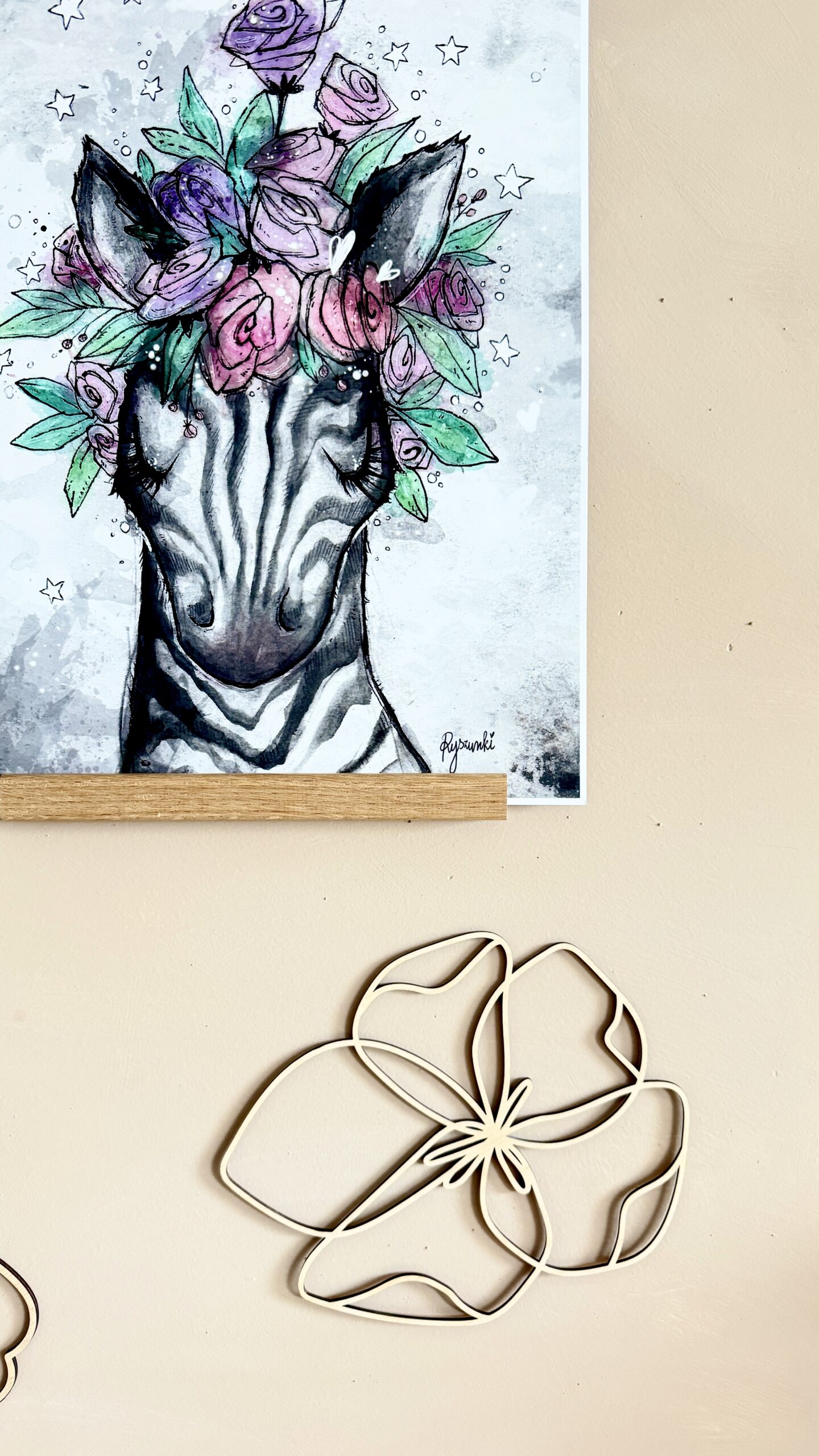 Medinė sienos dekoracija „Gėlės” - Image 4