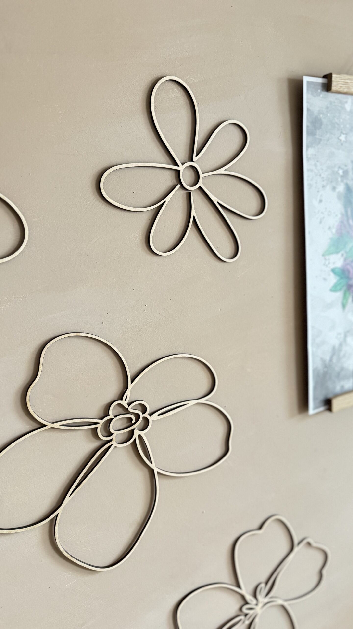 Medinė sienos dekoracija „Gėlės” - Image 3