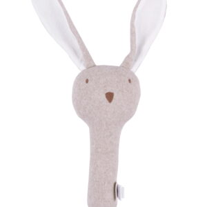 Medvilnės fliso pliušinis triušis/barškutis – smėlinė