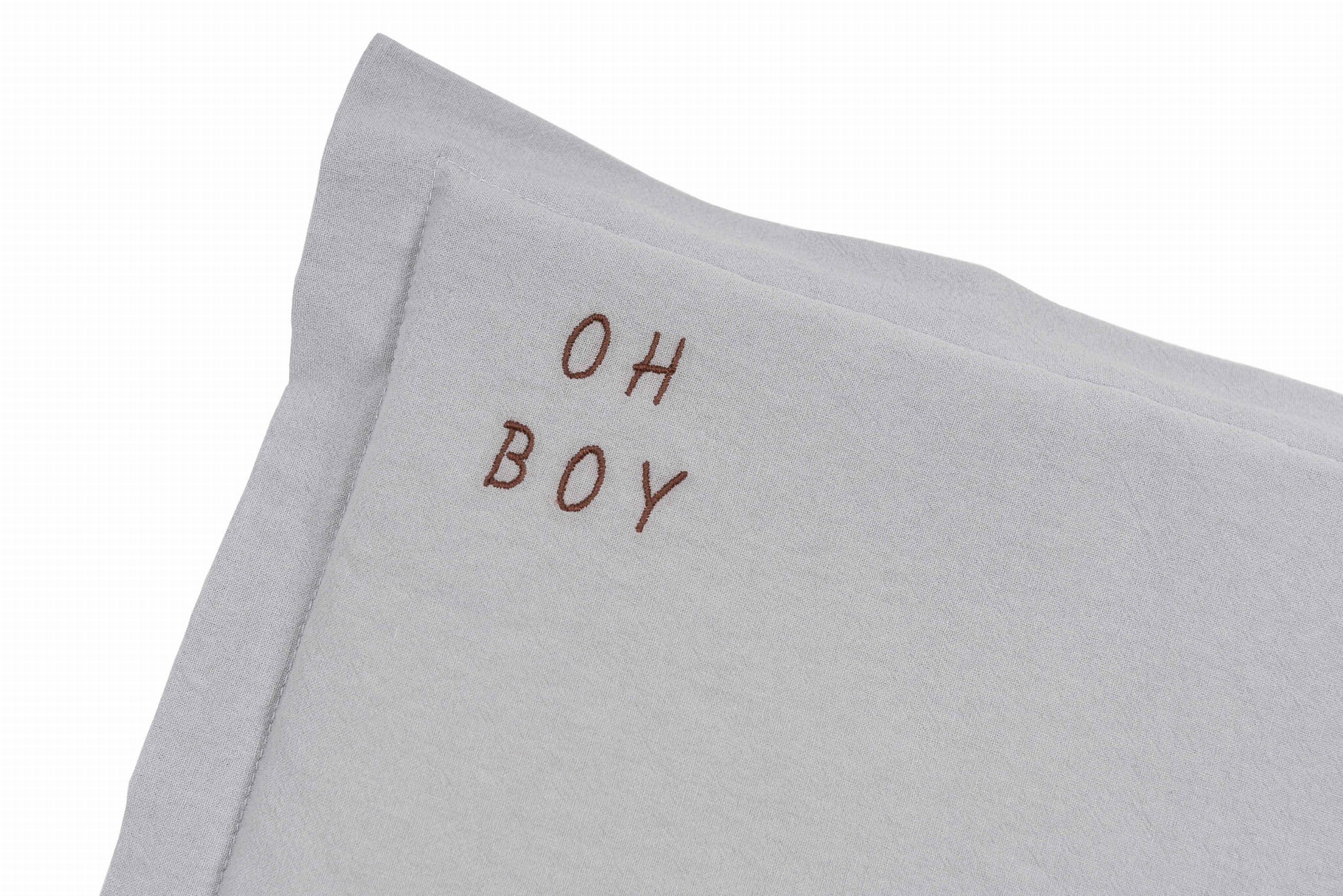 Personalizuota skalbtos medvilnės pagalvėlė - pilka - Image 2