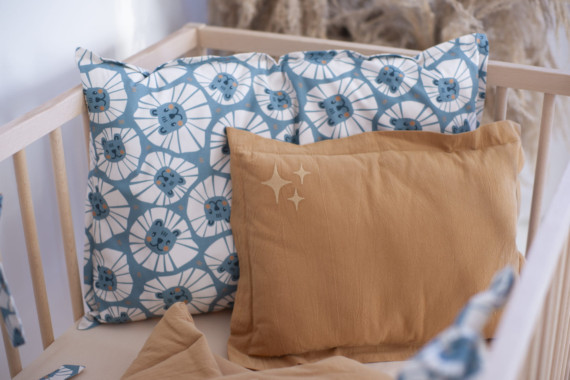 Skalbtos medvilnės patalynės komplektas su užpildu "Žvaigždės" - camel spalva - Image 7