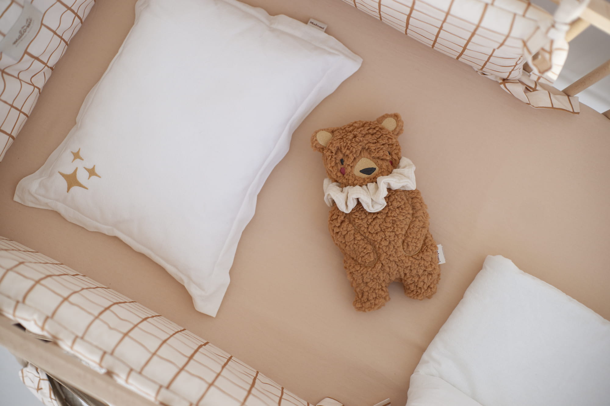 Skalbtos medvilnės patalynės komplektas su užpildu "Žvaigždės" - natūrali - Image 7