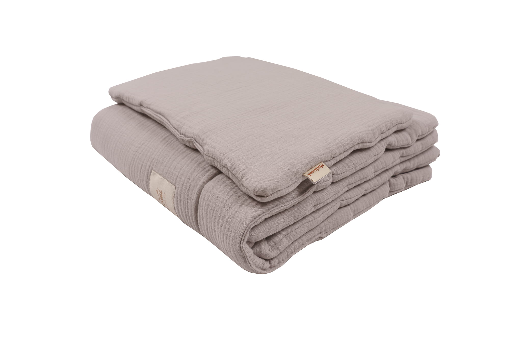 Muslino patalynės komplektas su užpildu mažyliui - pilka