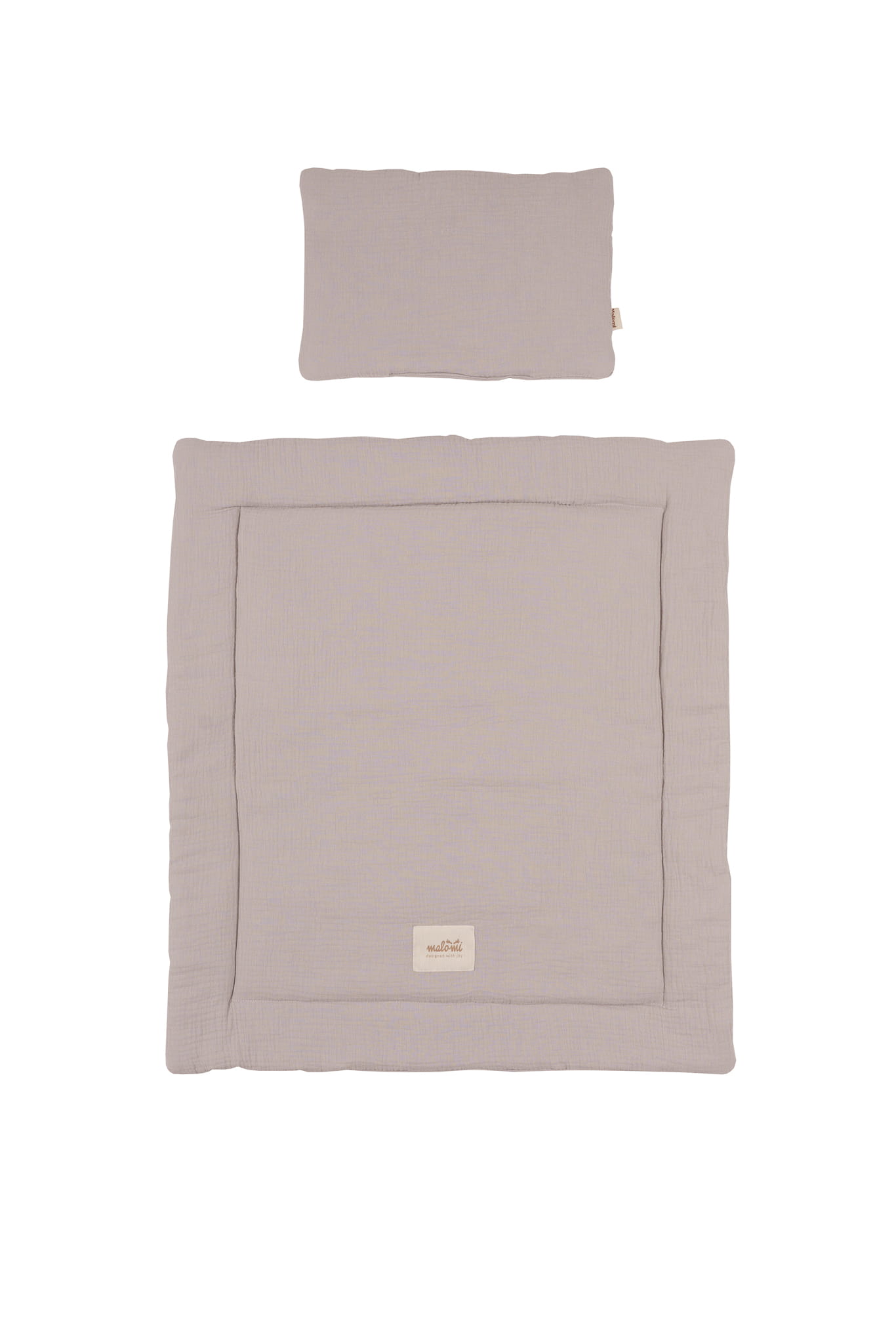 Muslino patalynės komplektas su užpildu mažyliui - pilka - Image 2