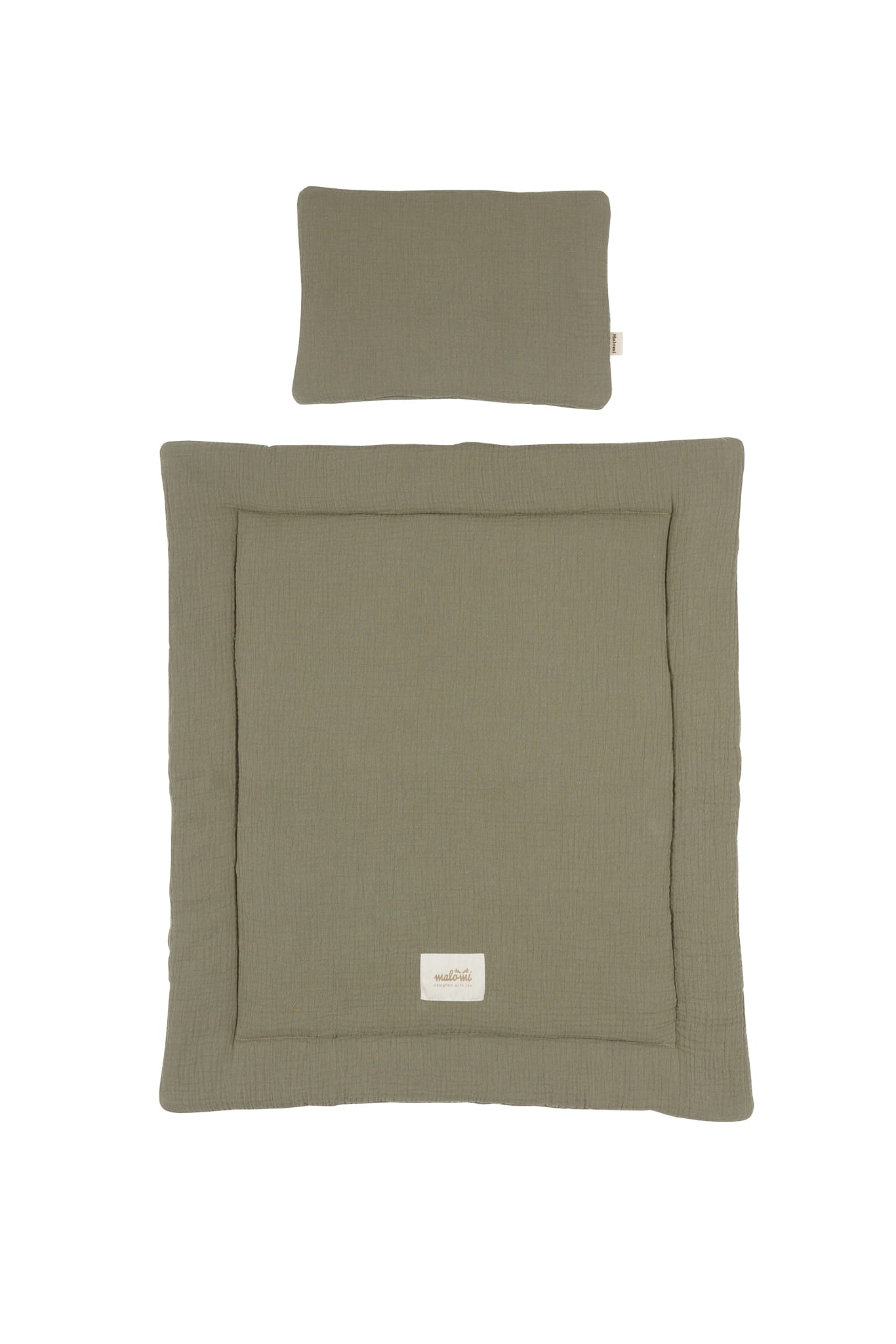 Muslino patalynės komplektas su užpildu mažyliui - miško žalia - Image 2