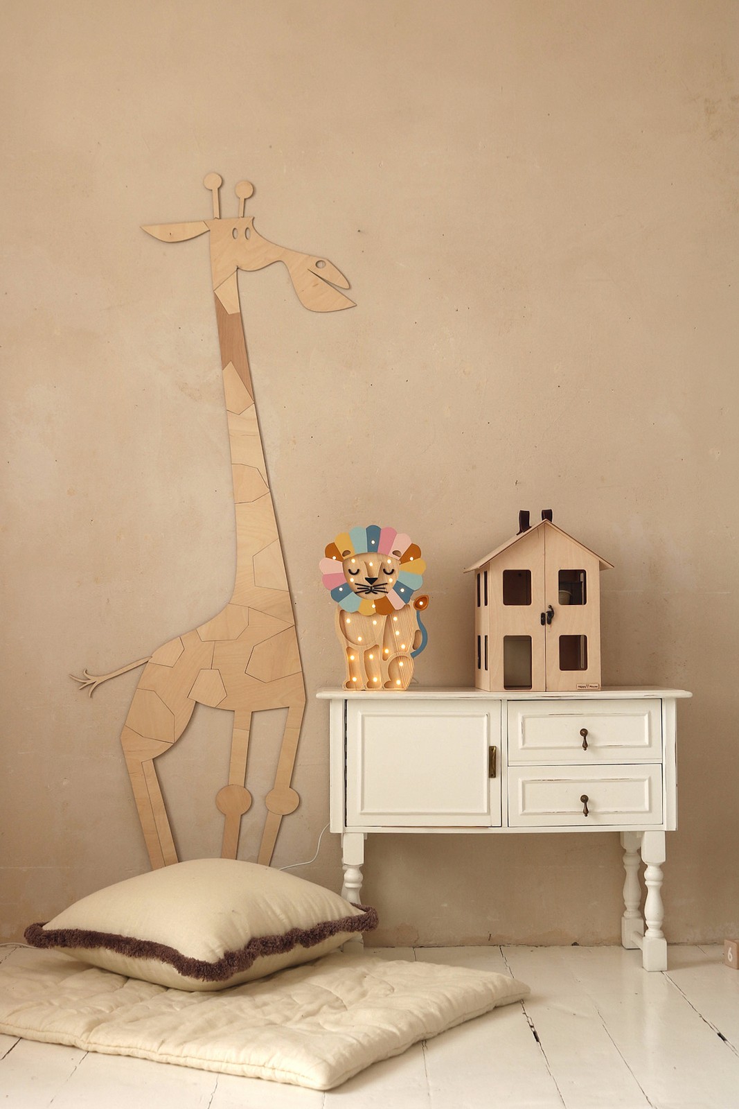 Medinė sienos dekoracija „Žirafa” – S, M, XL dydžiai - Image 2