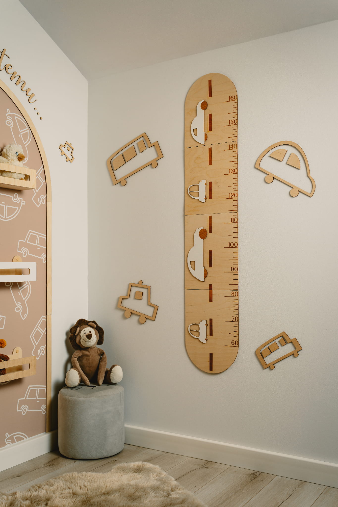 Medinė ūgio matavimo lenta "Automobiliai" - Image 2