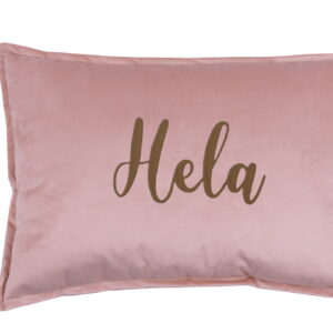 Personalizuota dekoratyvinė aksominė pagalvė „Delux“ – natūrali rožinė