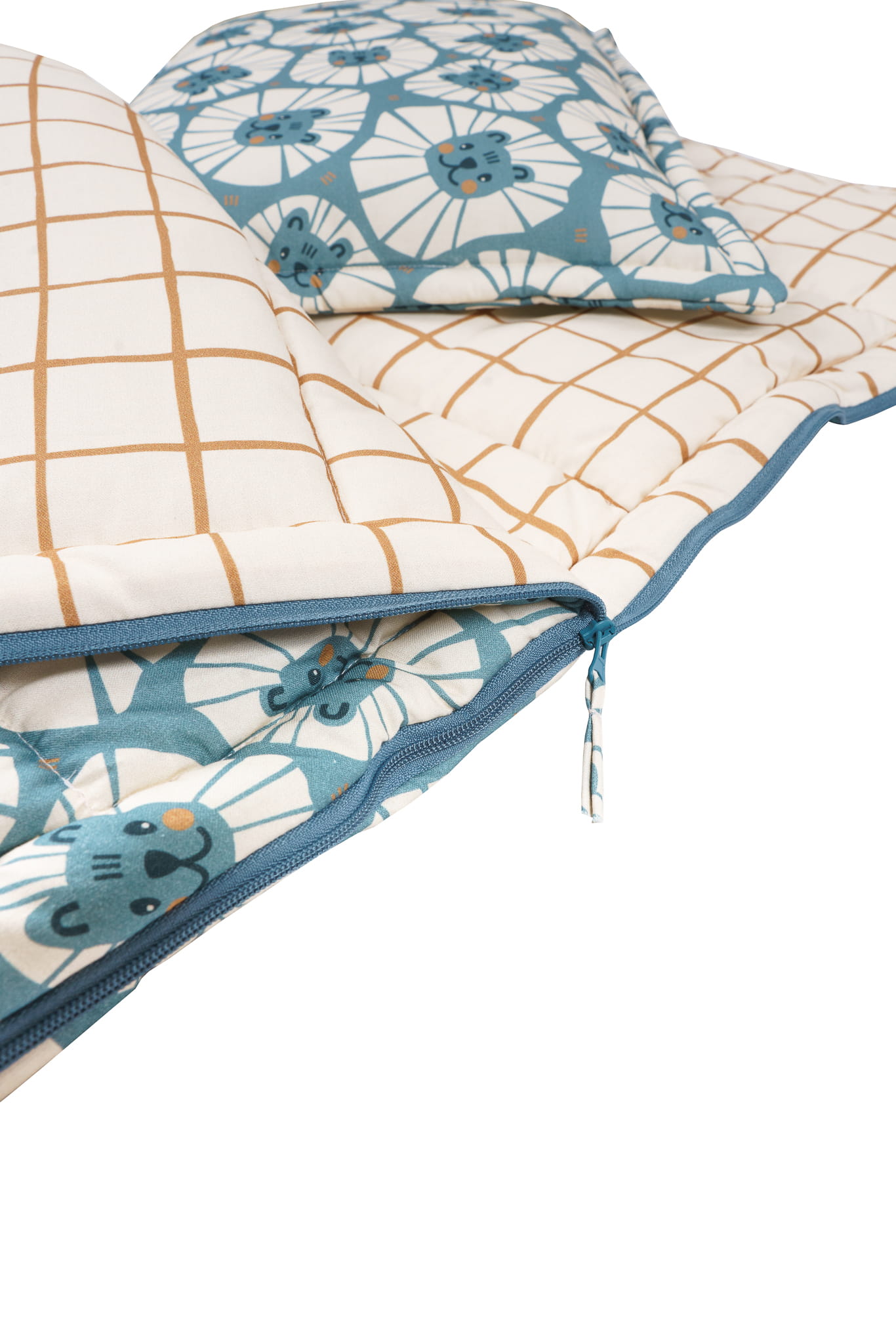 Miegmaišis su pagalve "Liūtai" - melsvai žalia - Image 5