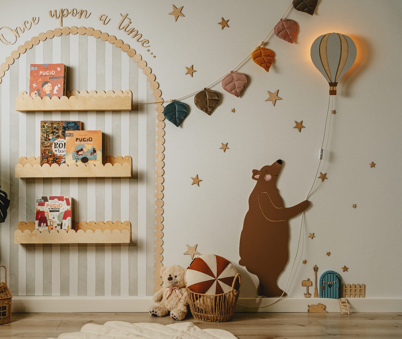 Medinis sienos dekoracijų rinkinys „Dantų fėjos durys“ - įvairių spalvų - Image 5