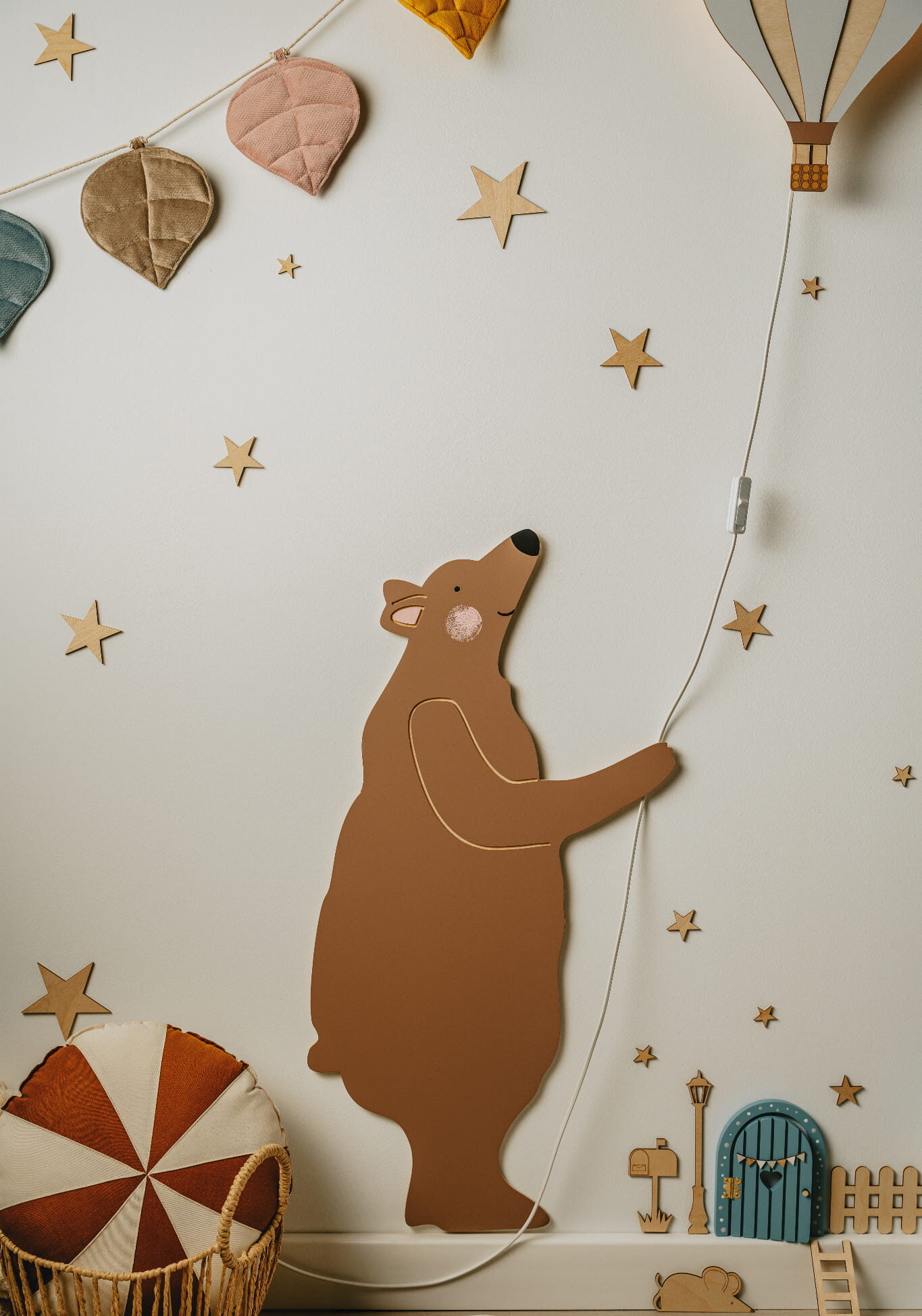 Medinis sienos dekoracijų rinkinys „Dantų fėjos durys“ - įvairių spalvų - Image 4