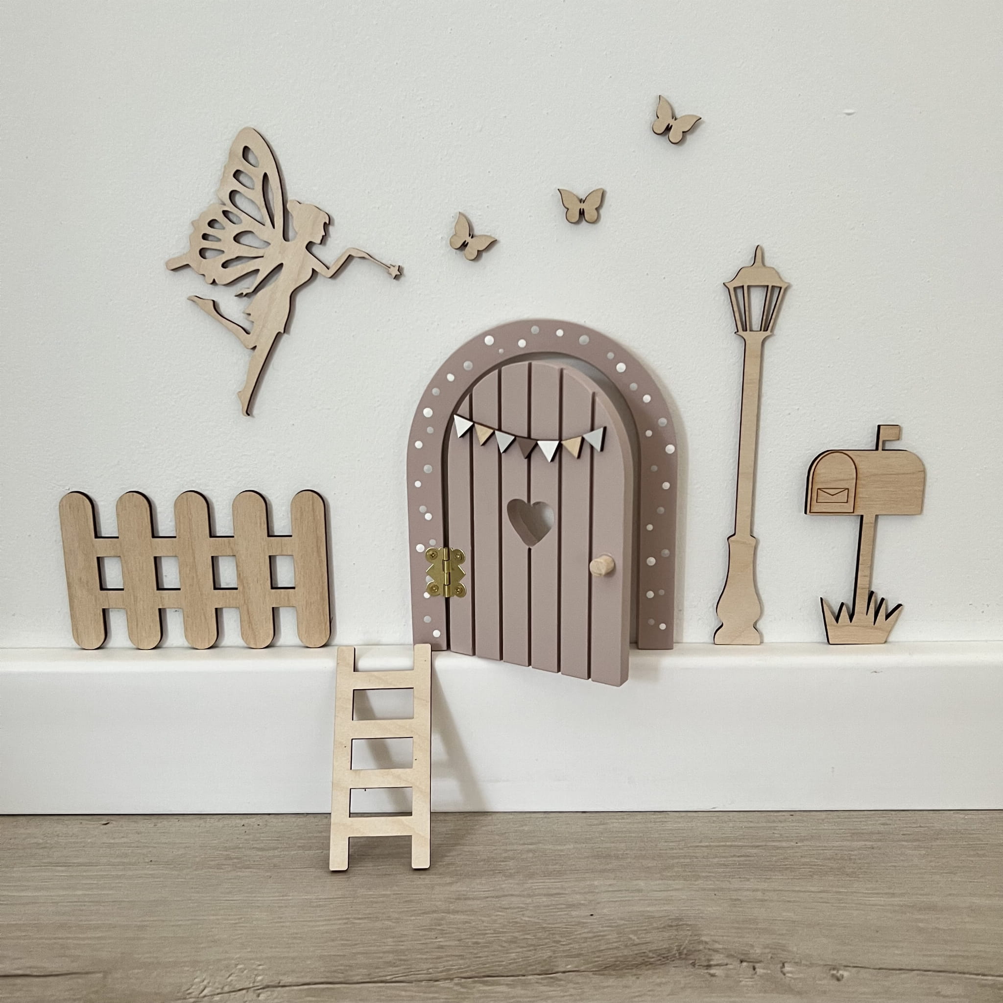 Medinis sienos dekoracijų rinkinys „Dantų fėjos durys“ - įvairių spalvų - Image 7