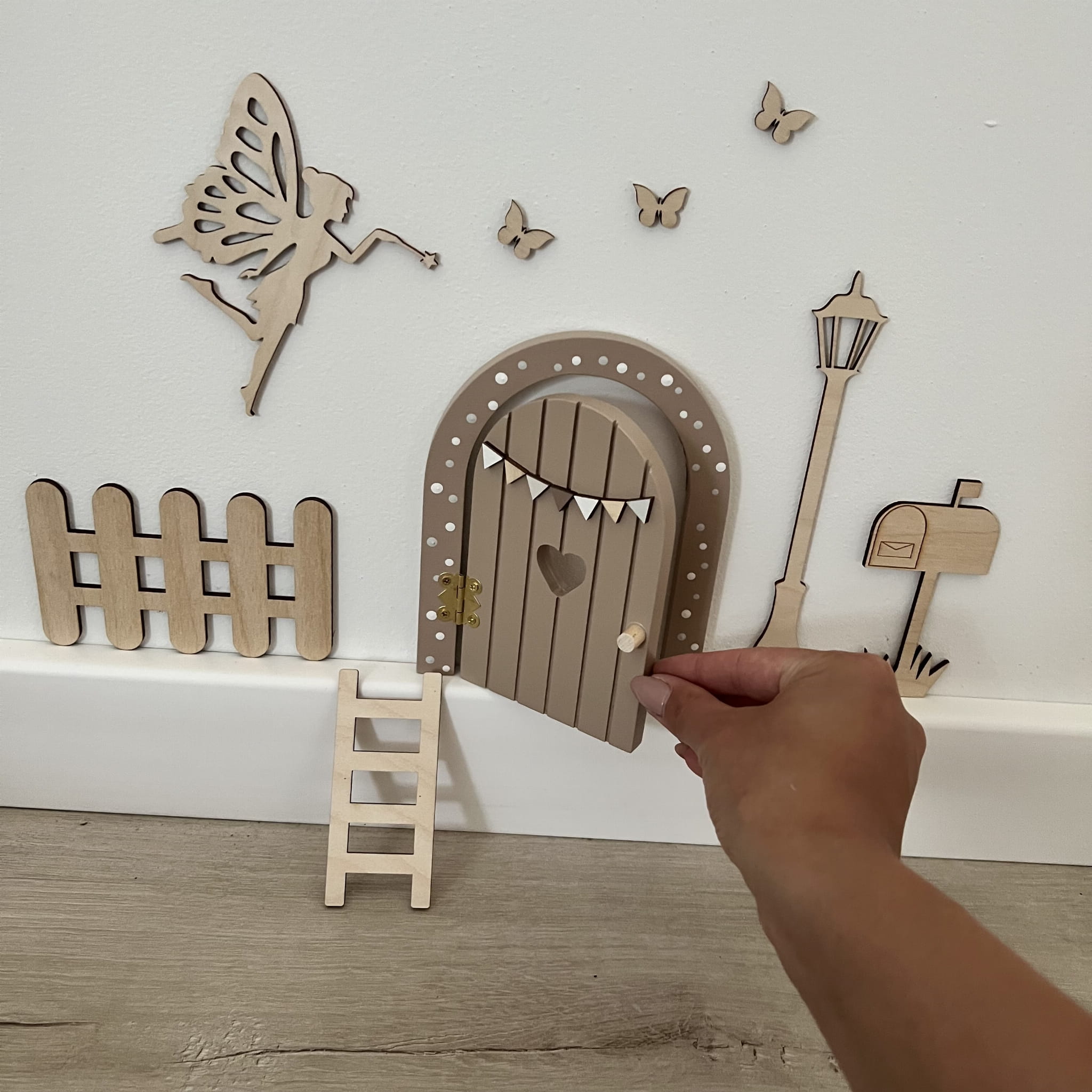 Medinis sienos dekoracijų rinkinys „Dantų fėjos durys“ - įvairių spalvų - Image 10