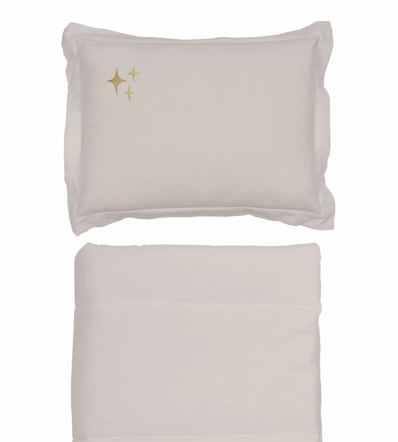Skalbtos medvilnės patalynės komplektas su užpildu "Žvaigždės" - natūrali
