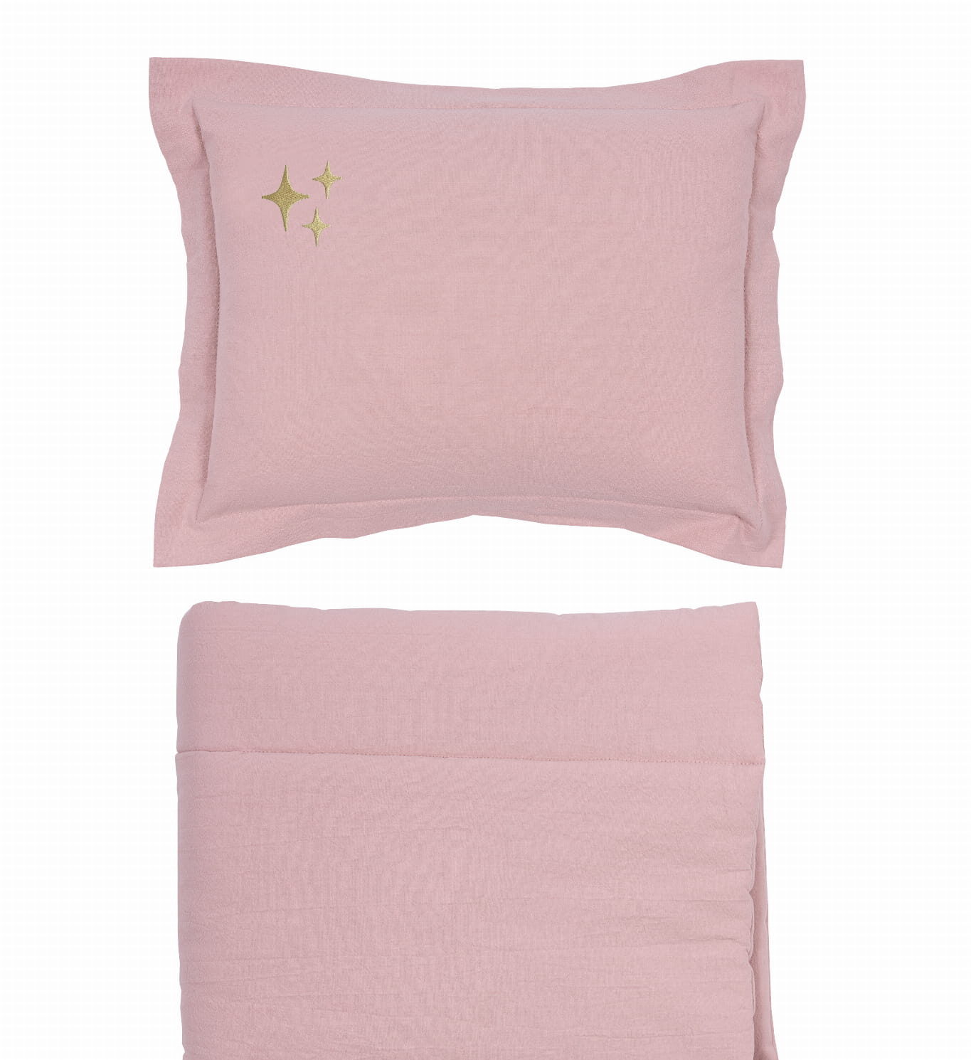 Skalbtos medvilnės patalynės komplektas su užpildu "Žvaigždės" - rausva