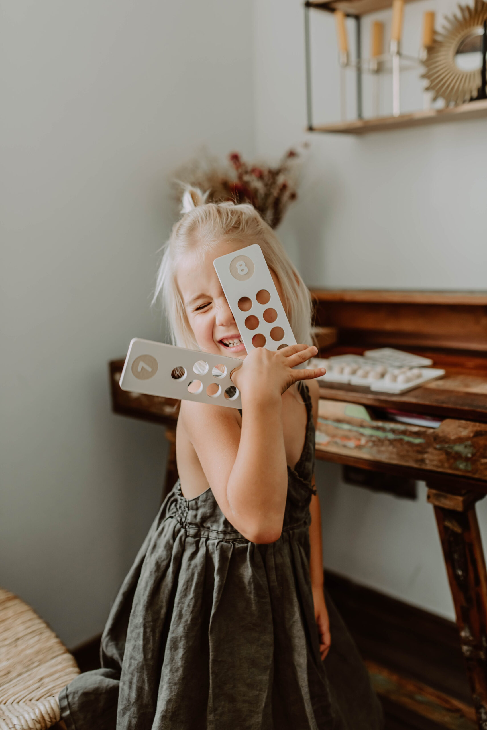 Medinės skaičiavimo kaladėlės su rutuliukais - Image 9