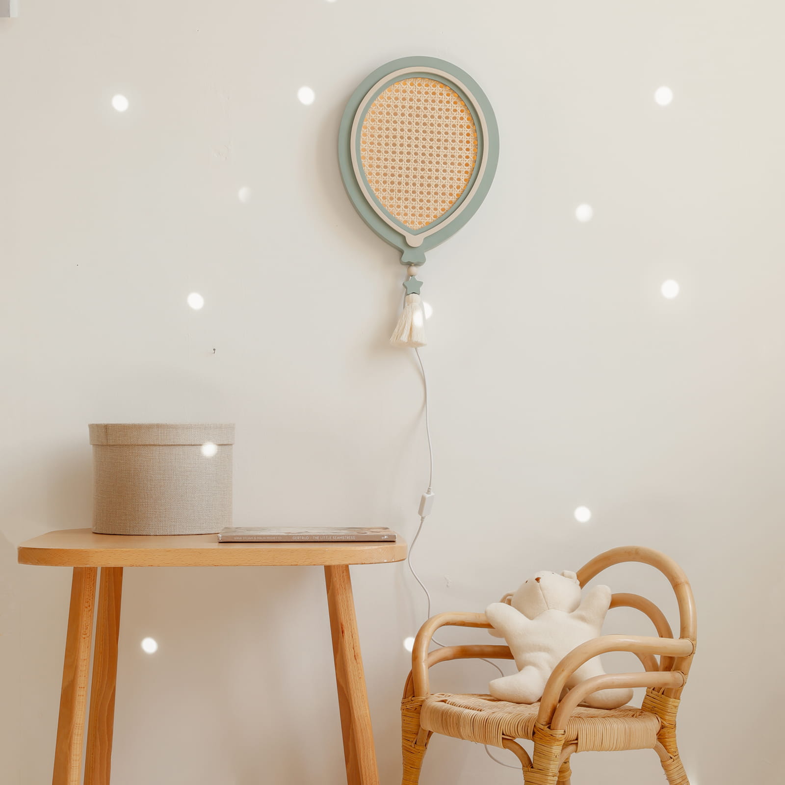 Medinis šviestuvas "Balloon" - šalavijų/avižų spalva - Image 2