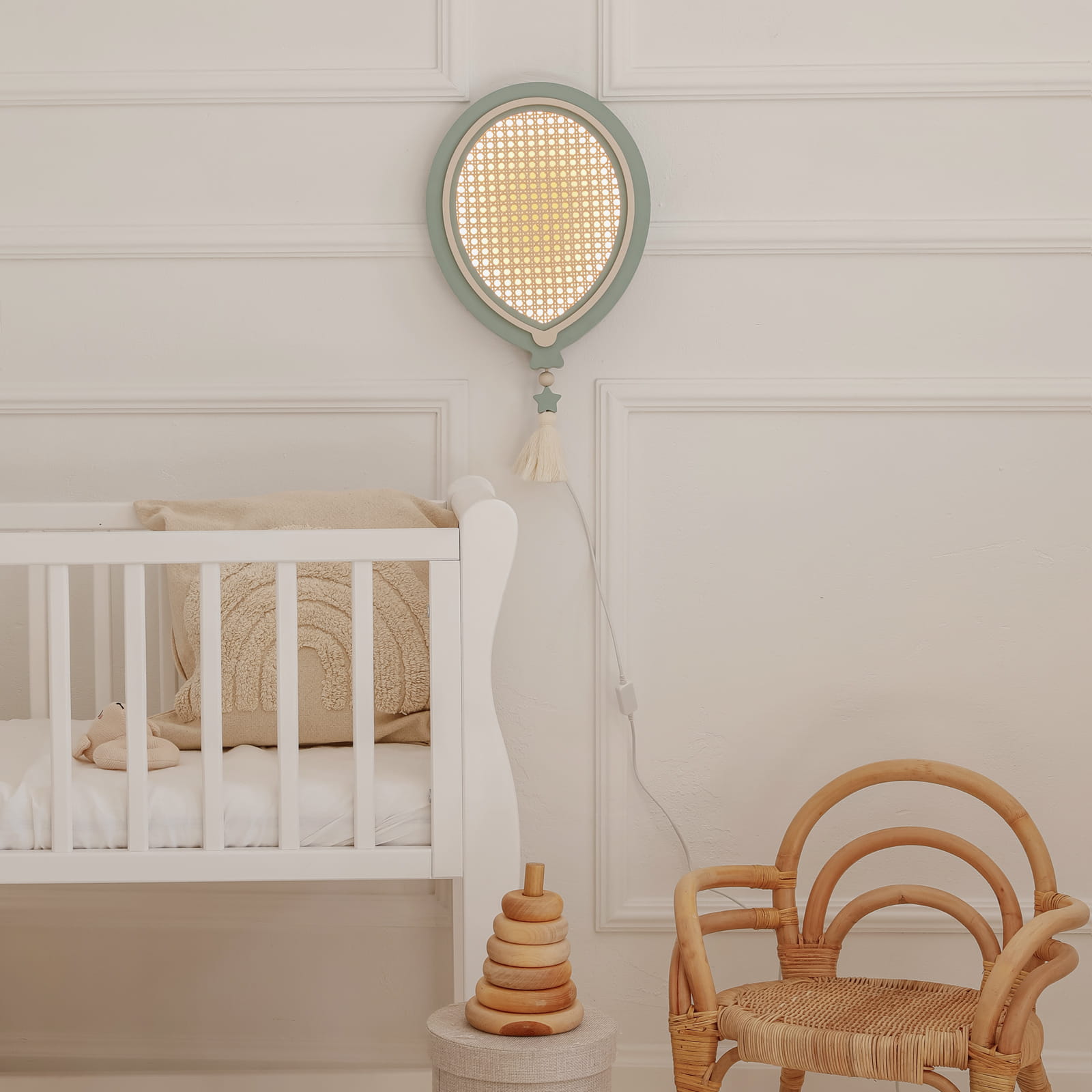 Medinis šviestuvas "Balloon" - šalavijų/avižų spalva - Image 3