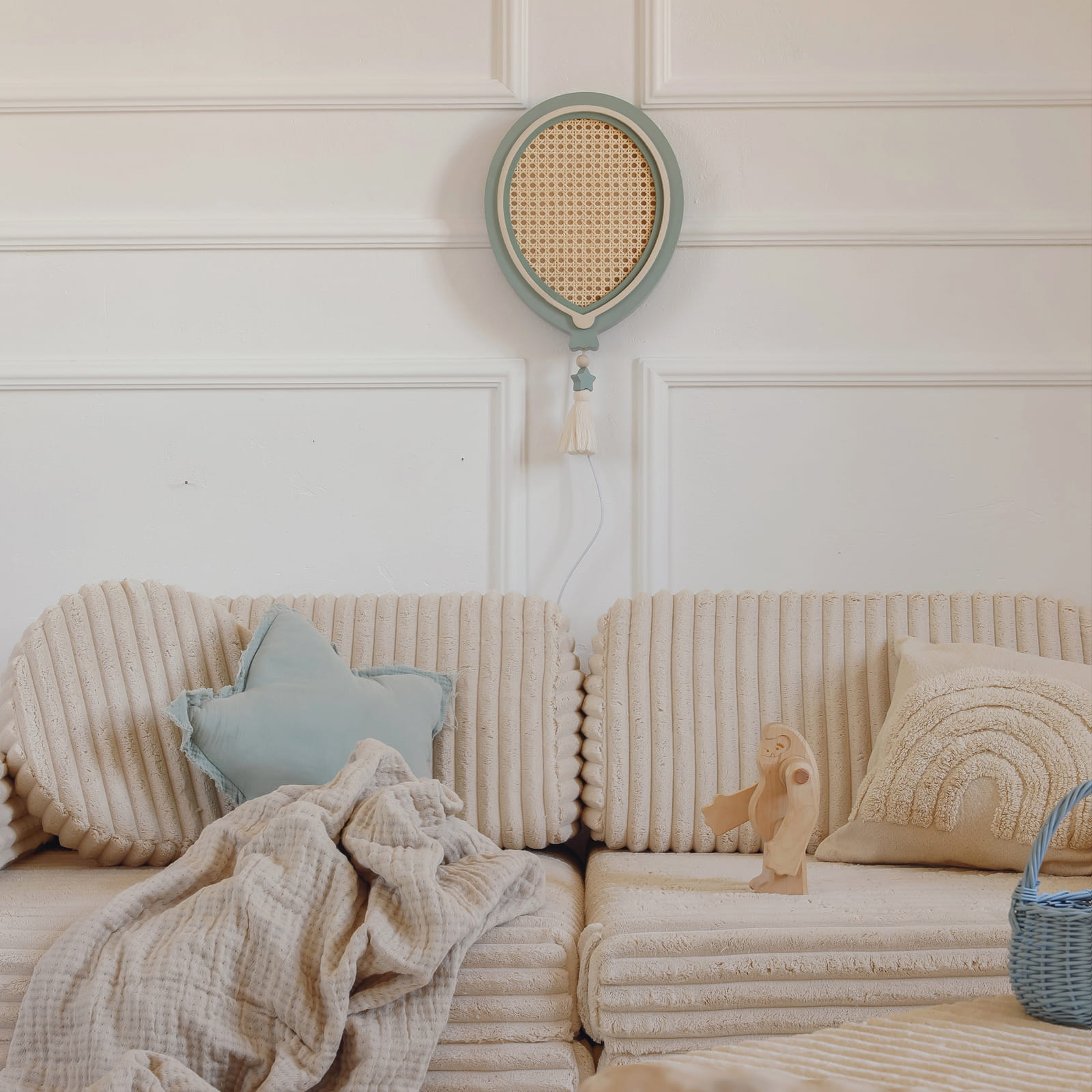 Medinis šviestuvas "Balloon" - šalavijų/avižų spalva - Image 8