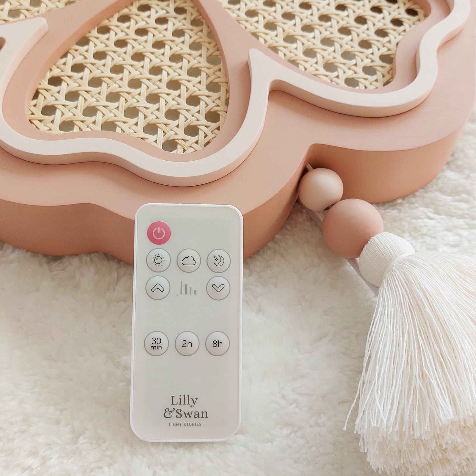 Medinis šviestuvas "Flower" - aviečių panna cotta/rožės spalva - Image 15