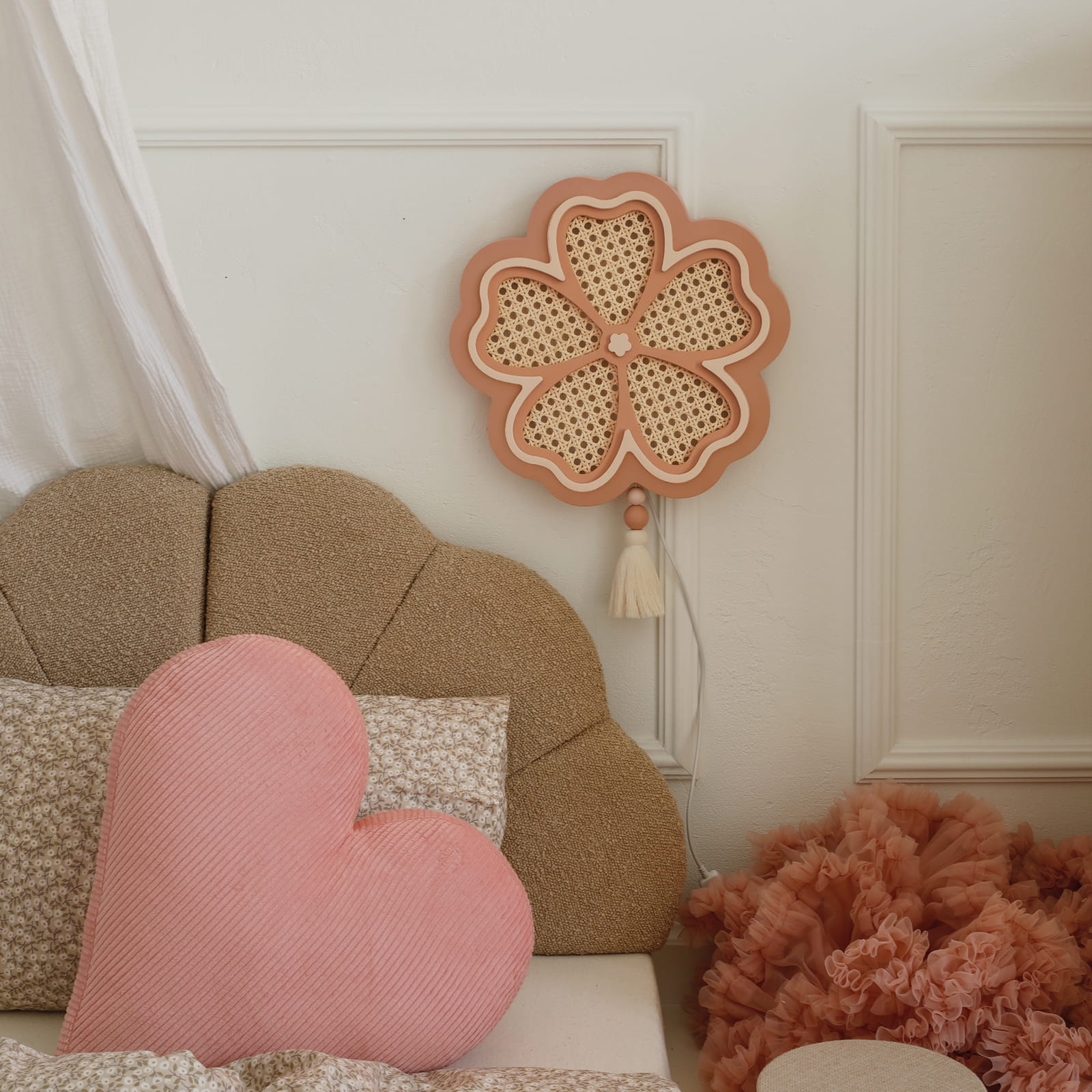 Medinis šviestuvas "Flower" - aviečių panna cotta/rožės spalva - Image 10