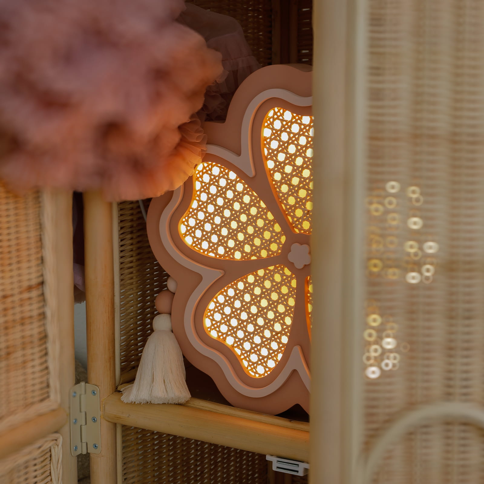 Medinis šviestuvas "Flower" - aviečių panna cotta/rožės spalva - Image 11