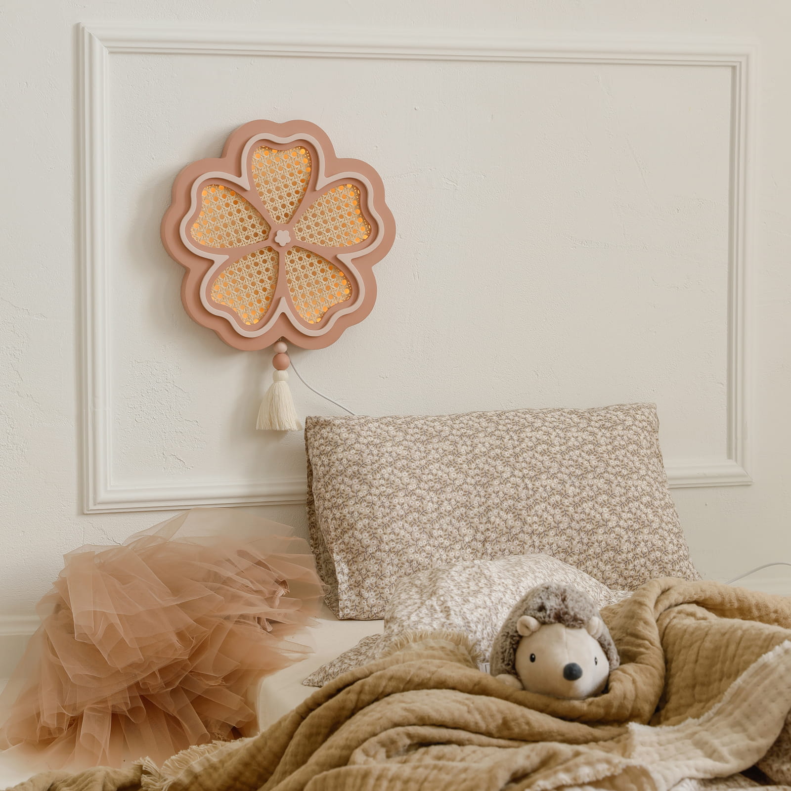 Medinis šviestuvas "Flower" - aviečių panna cotta/rožės spalva - Image 8