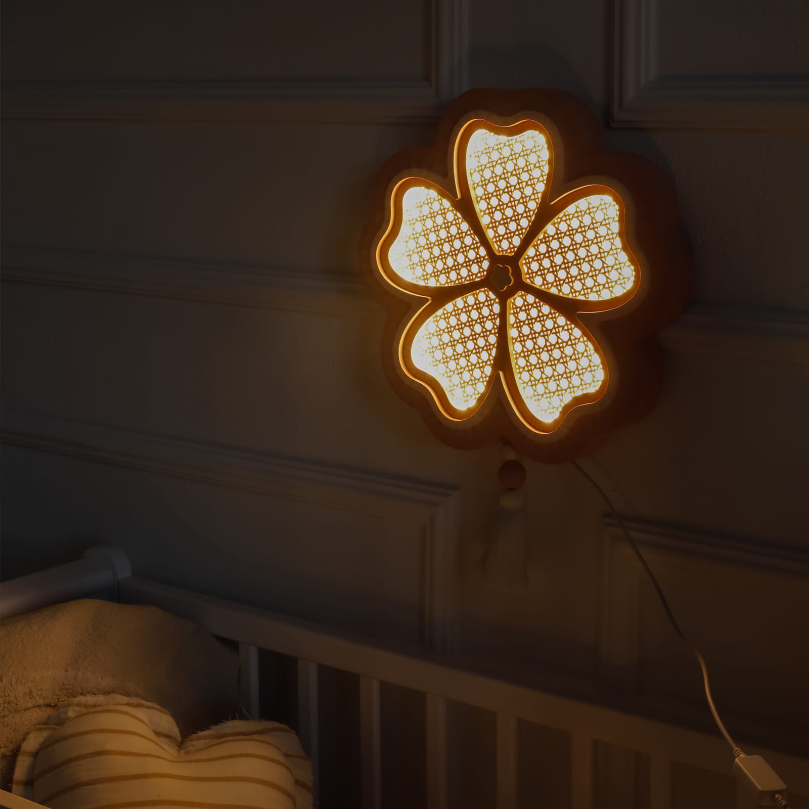 Medinis šviestuvas "Flower" - aviečių panna cotta/rožės spalva - Image 13