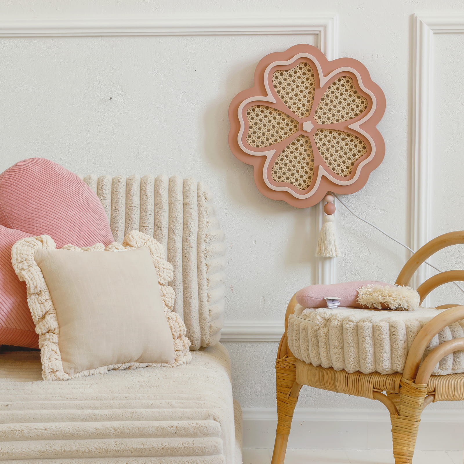 Medinis šviestuvas "Flower" - aviečių panna cotta/rožės spalva - Image 3