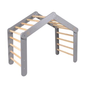 Didelės trikampės Montessori kopėčios - pilka