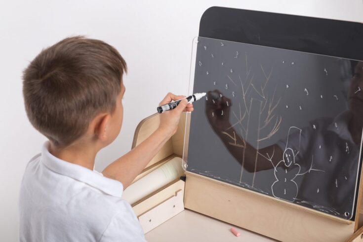 Reguliuojamo dydžio Montessori stalo ir kėdės komplektas „Julle“ – mėtinė - Image 4