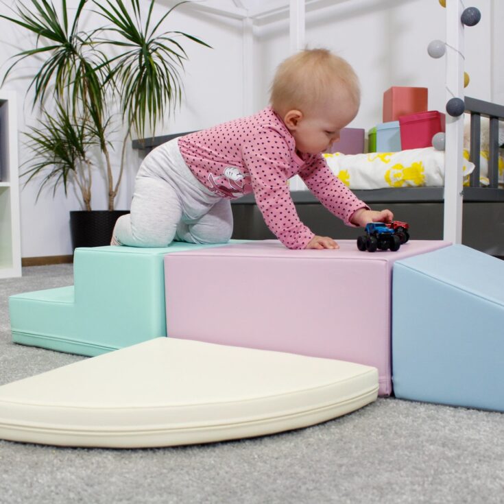 Montessori 5 minkštų kaladėlių rinkinys „Soft Play“– pastelinės spalvos - Image 18