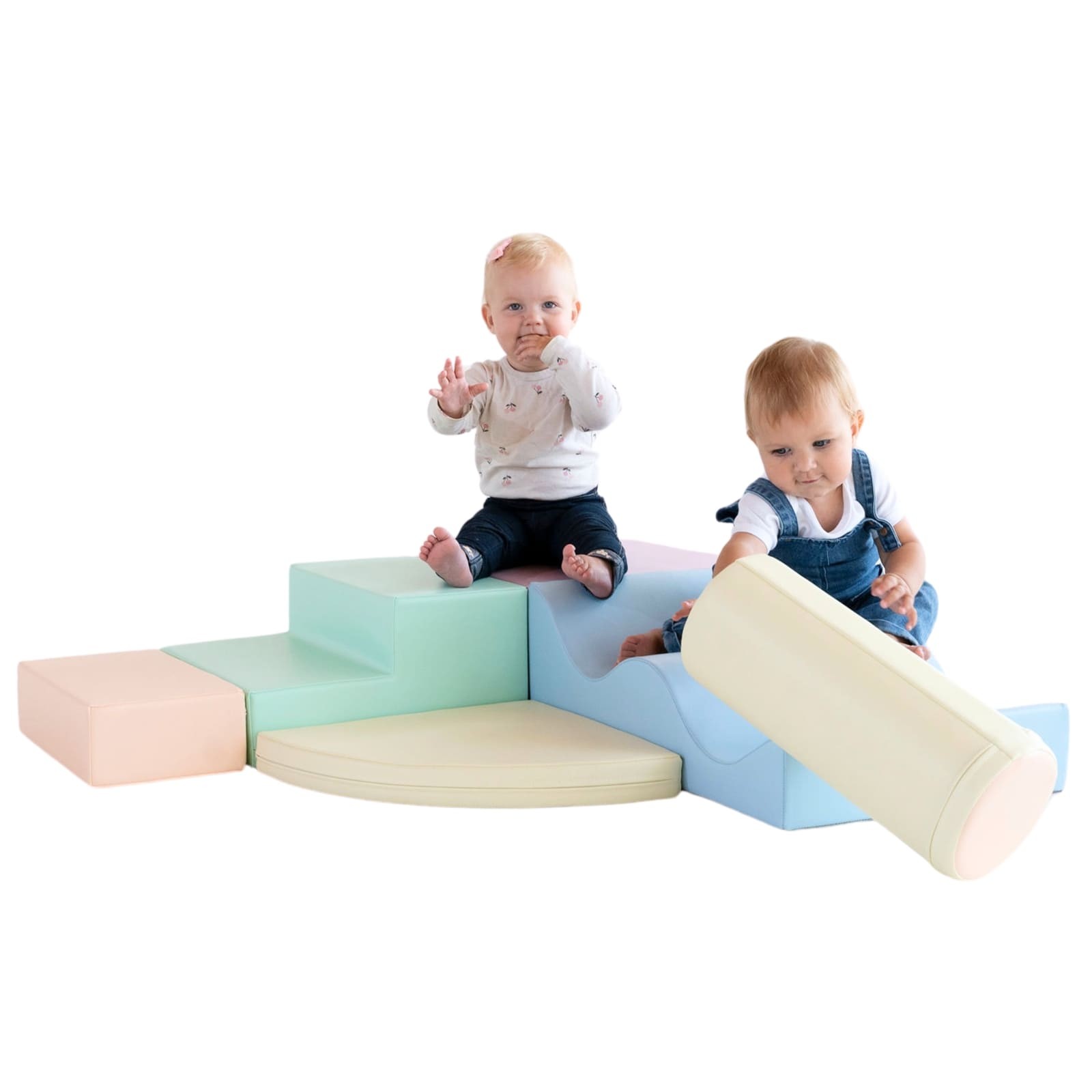 Montessori 6 minkštų kaladėlių rinkinys „Soft Play“ - pastelinės spalvos - Image 11