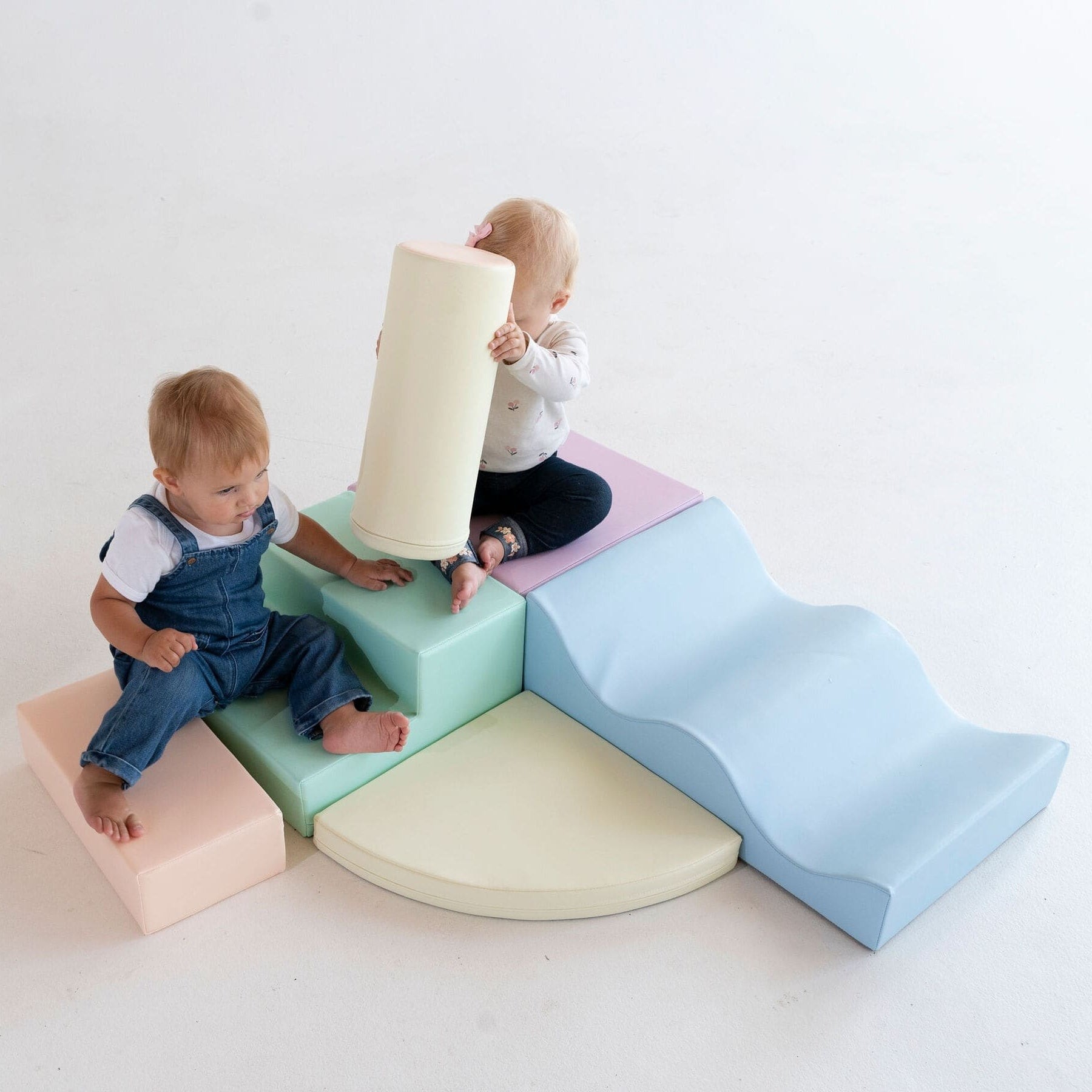 Montessori 6 minkštų kaladėlių rinkinys „Soft Play“ - pastelinės spalvos - Image 13