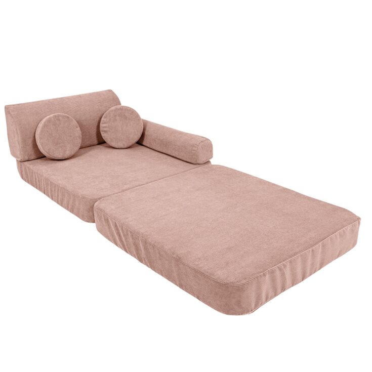 Didelė modulinė sofa vaikams – plonas kordinis velvetas, rožinė - Image 5