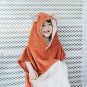 Vaikiškas bambuko ir medvilnės pončas „Surffoxy“ – oranžinis