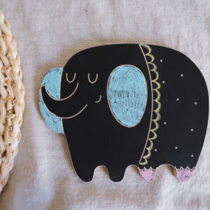 Medinė kreidinė piešimo lentelė "Elephant"