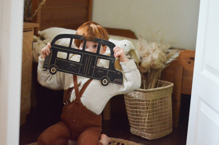 Medinė kreidinė piešimo lentelė "Bus" - Image 8