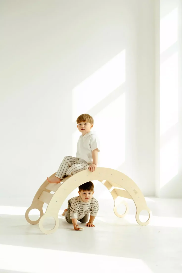 Medinis supamasis rokeris su čiuožykla–laipiojimo sienele L - 3 spalvos - Image 3