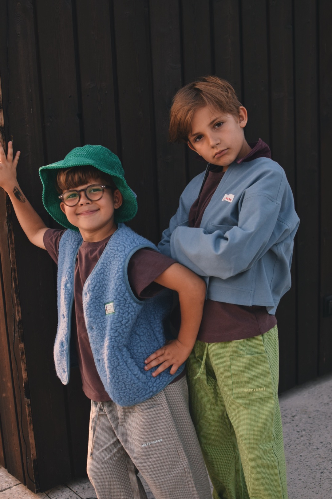 Vaikiška oversize merino vilnos liemenė - ledo mėlyna, įvairių dydžių