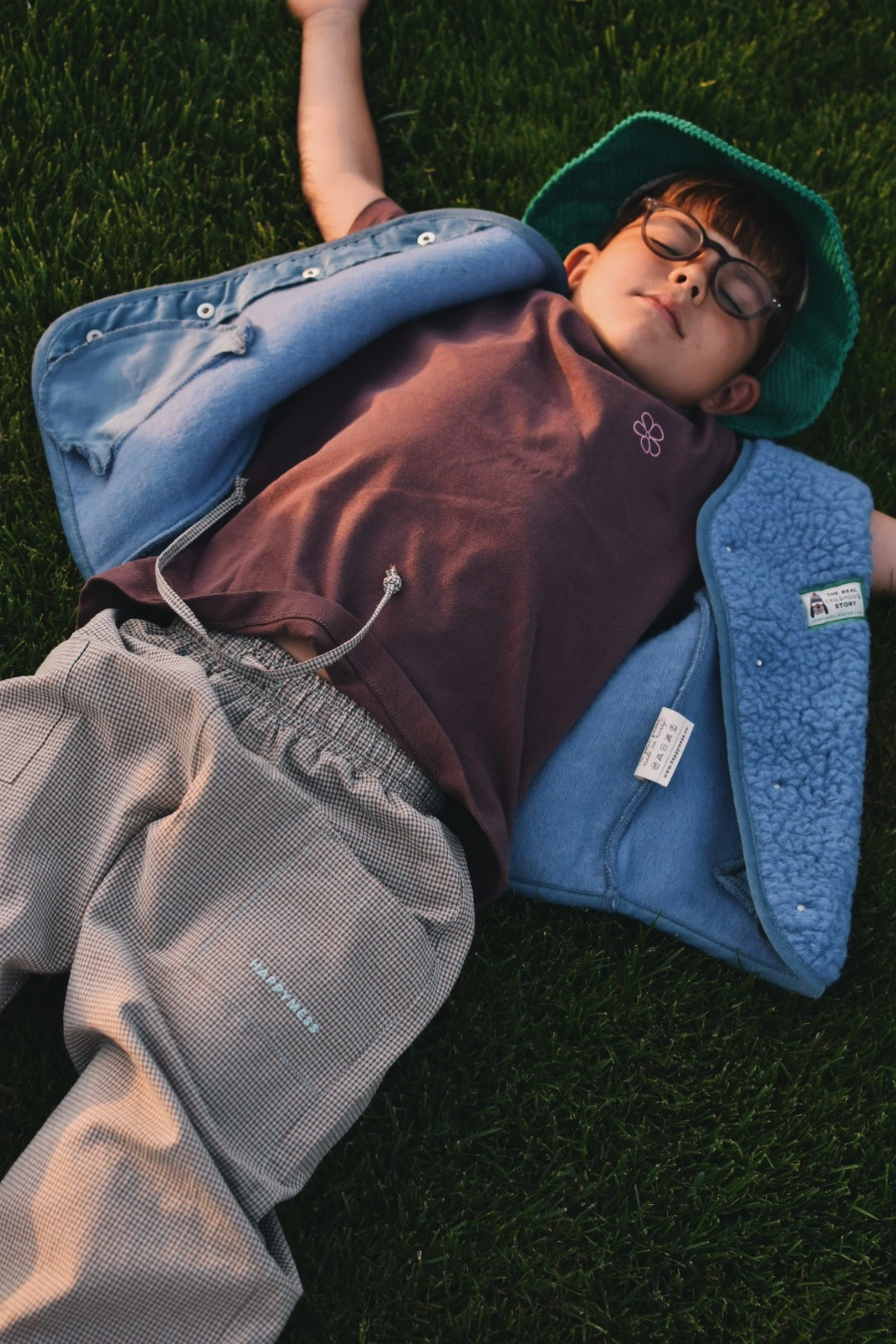 Vaikiška oversize merino vilnos liemenė - ledo mėlyna, įvairių dydžių - Image 2